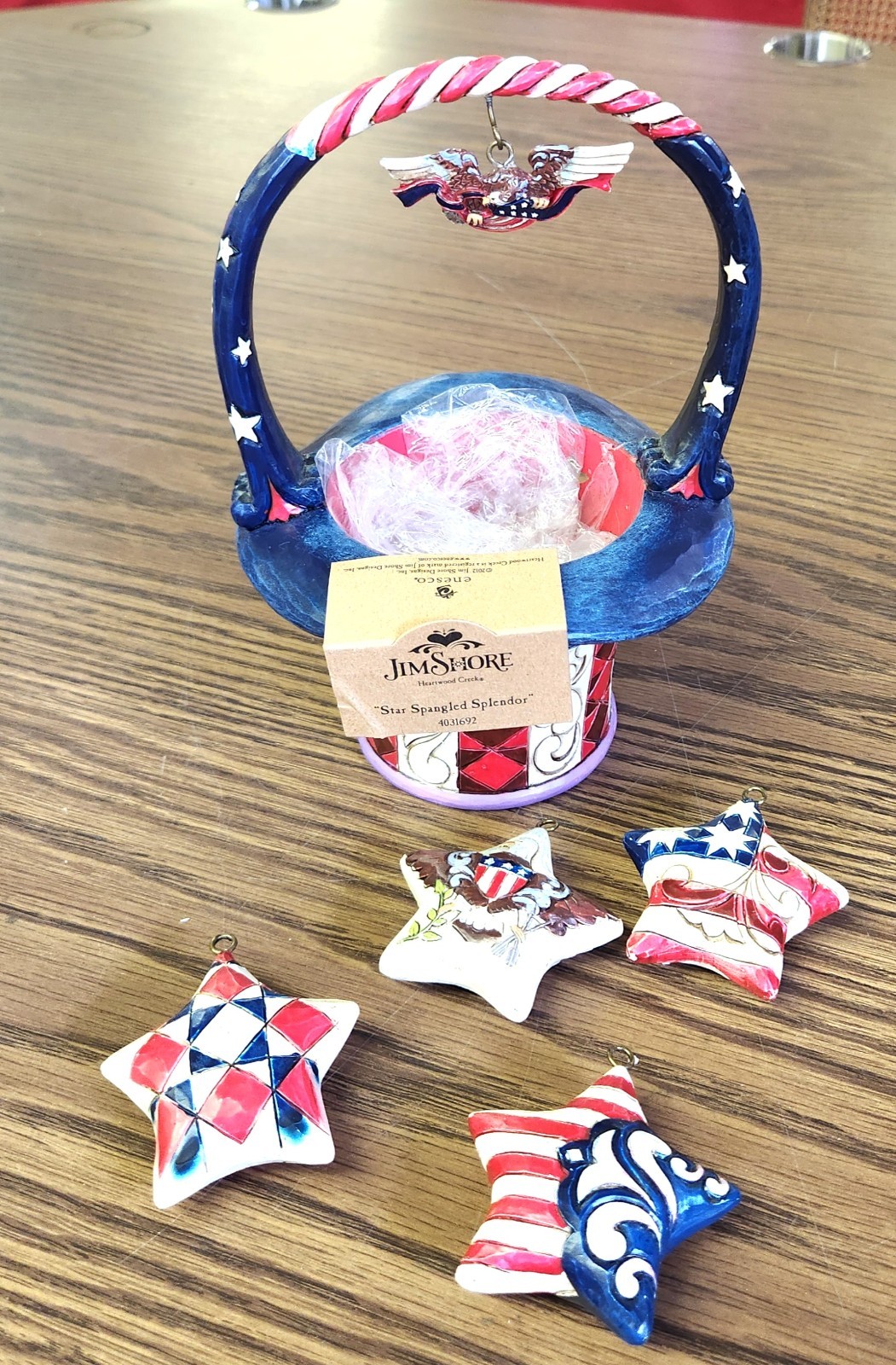 “Star Spangled Splendor” ENESCO 4031692 Summer Patriotic Basket IOB JIM SHORE
