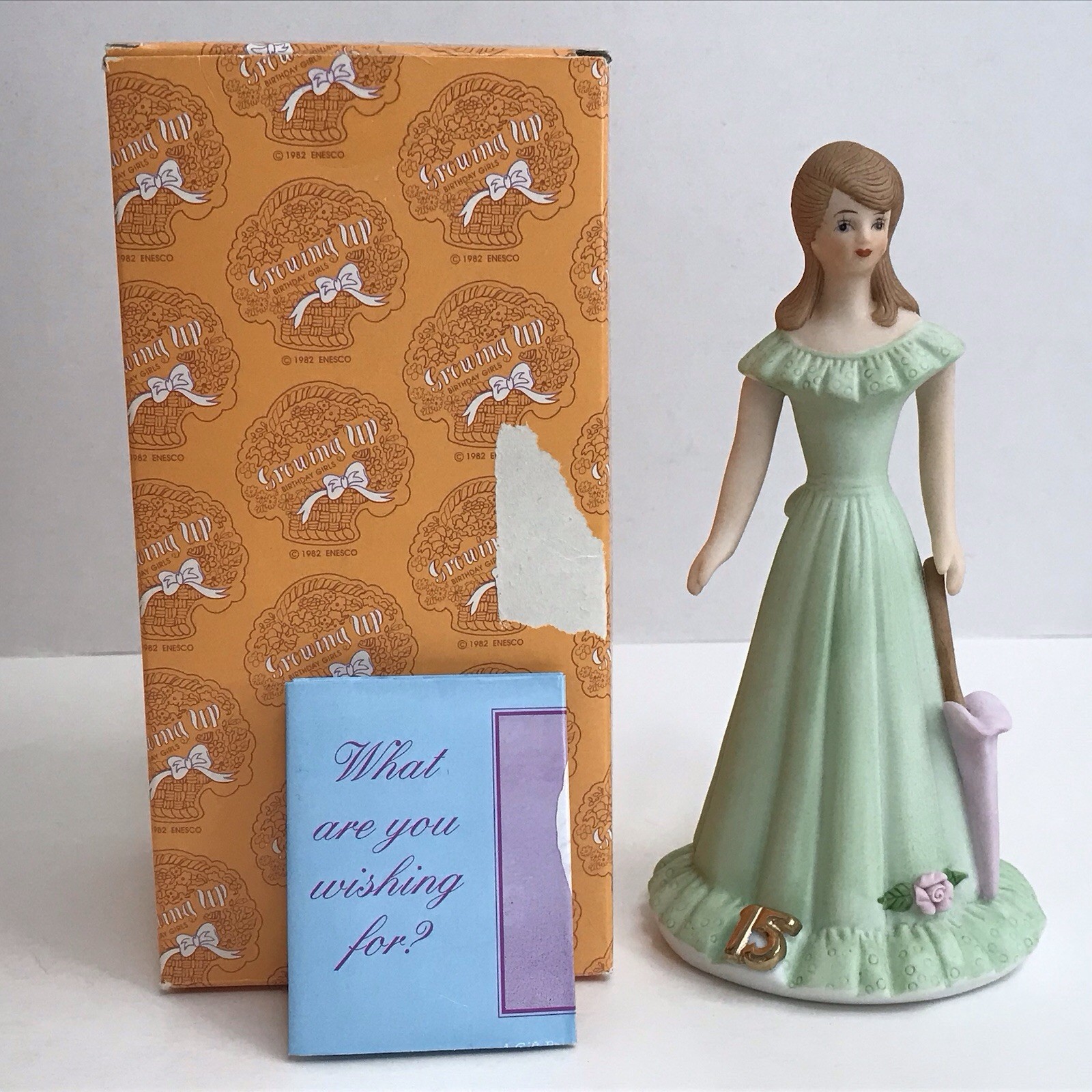 Enesco Growing Up Birthday Girl Baby-16 Years Old Plus Graduation Figure *Read*