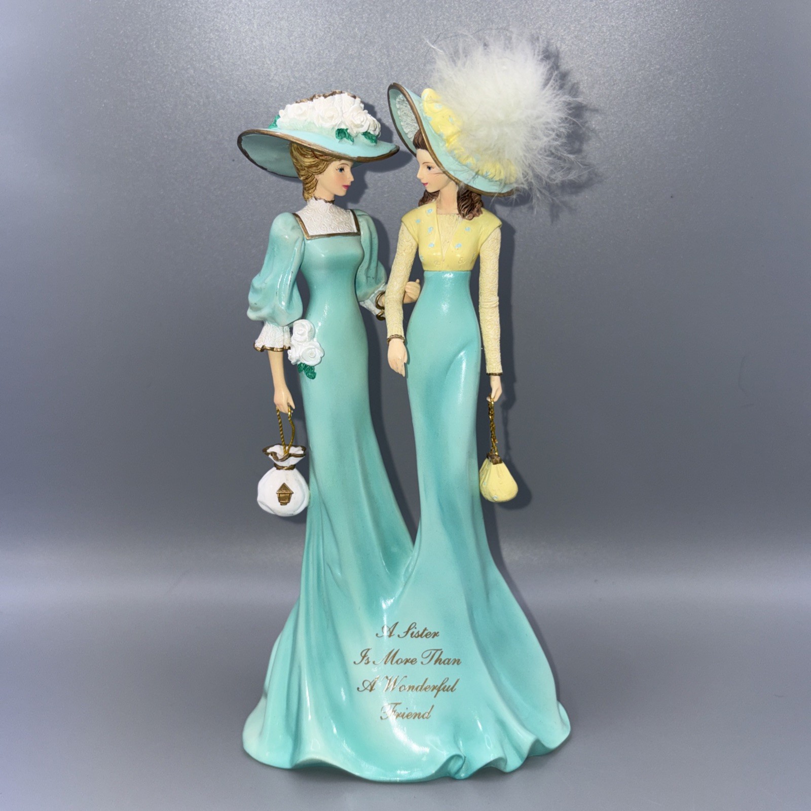 Thomas Kinkade Beloved Sisters Figurine 2009 Hamilton Collection 5598A 7.5″