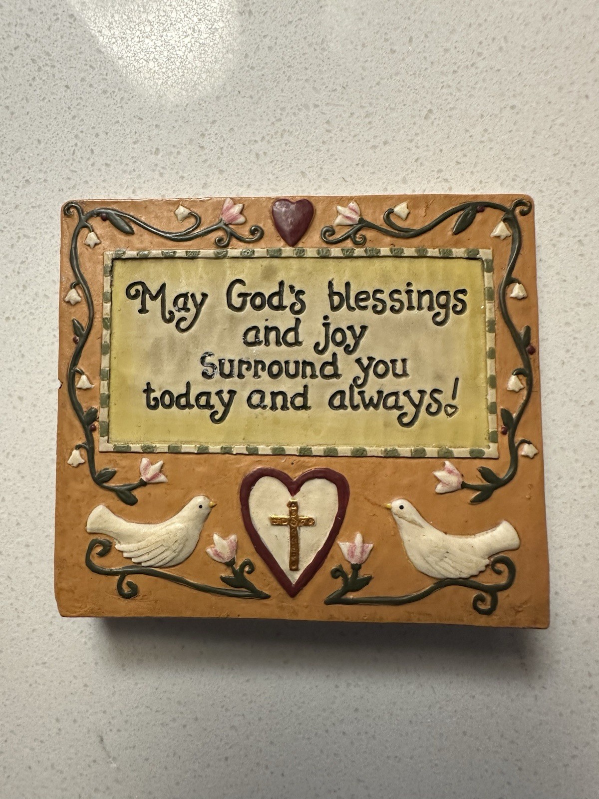 Blossom Bucket Debbie Strain Signed Sign Plaque Primitives Doves Quote READ