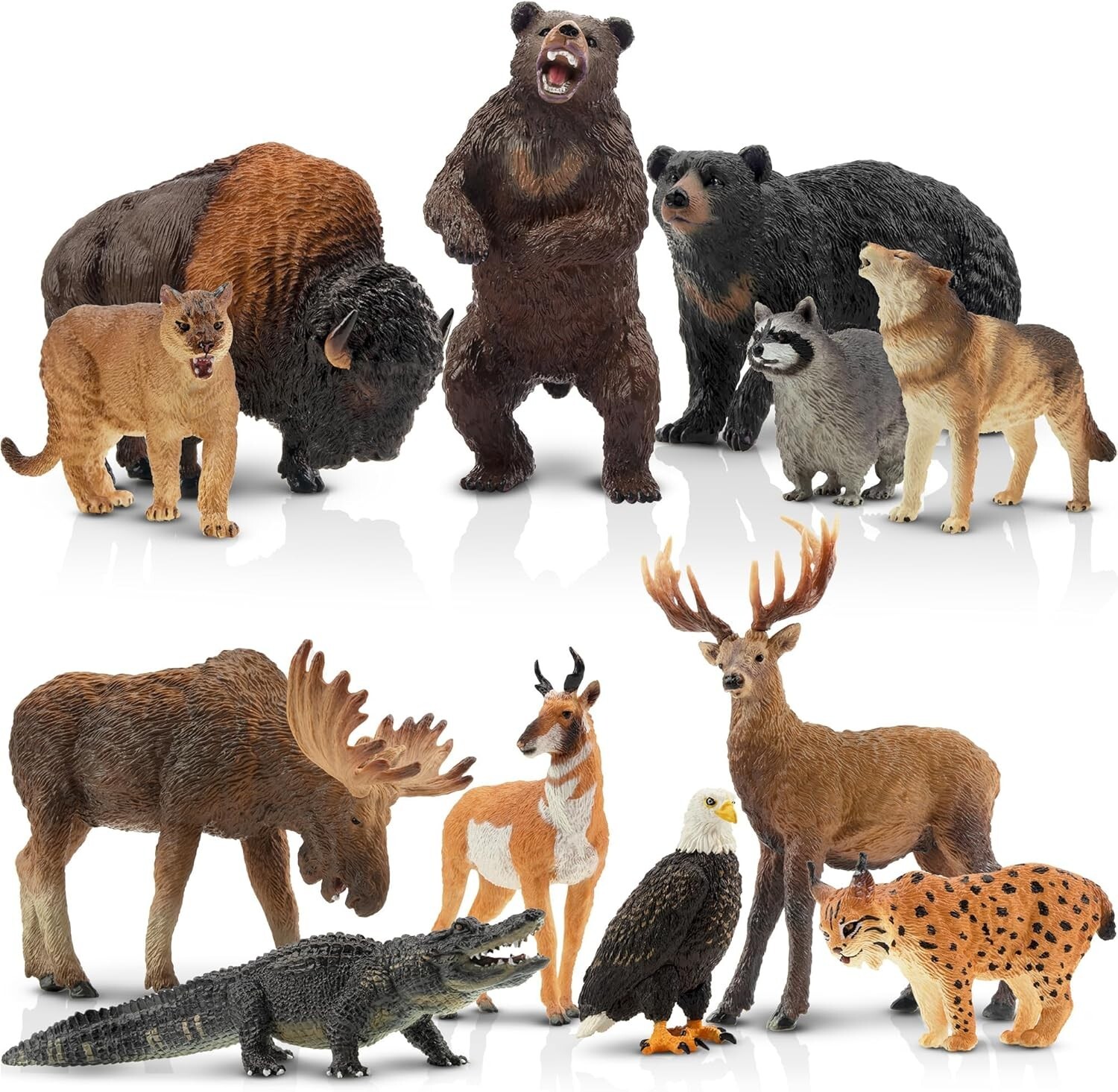 Educational 12PCS Forest Animal Playset – Safe Non-Toxic PVC Figures for Kids