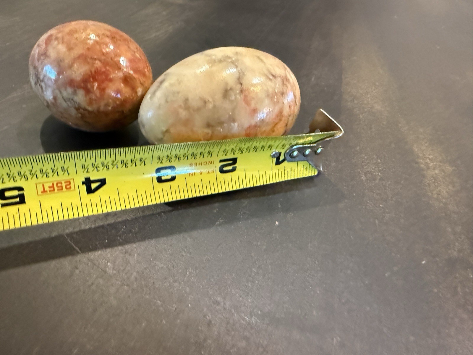 Vintage Stone Easter Eggs ~ Lot of 2 ~ Marble Colorful Lot Of Eggs ~ Earthy Red