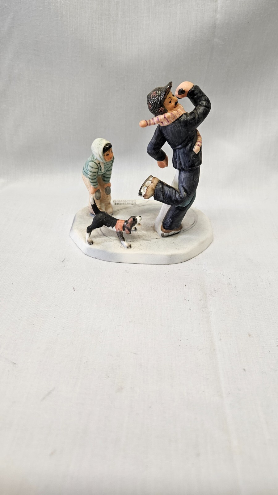 Norman Rockwell Gorham Winter Gay Blades Skating 1948 Illustration 4 In Figurine