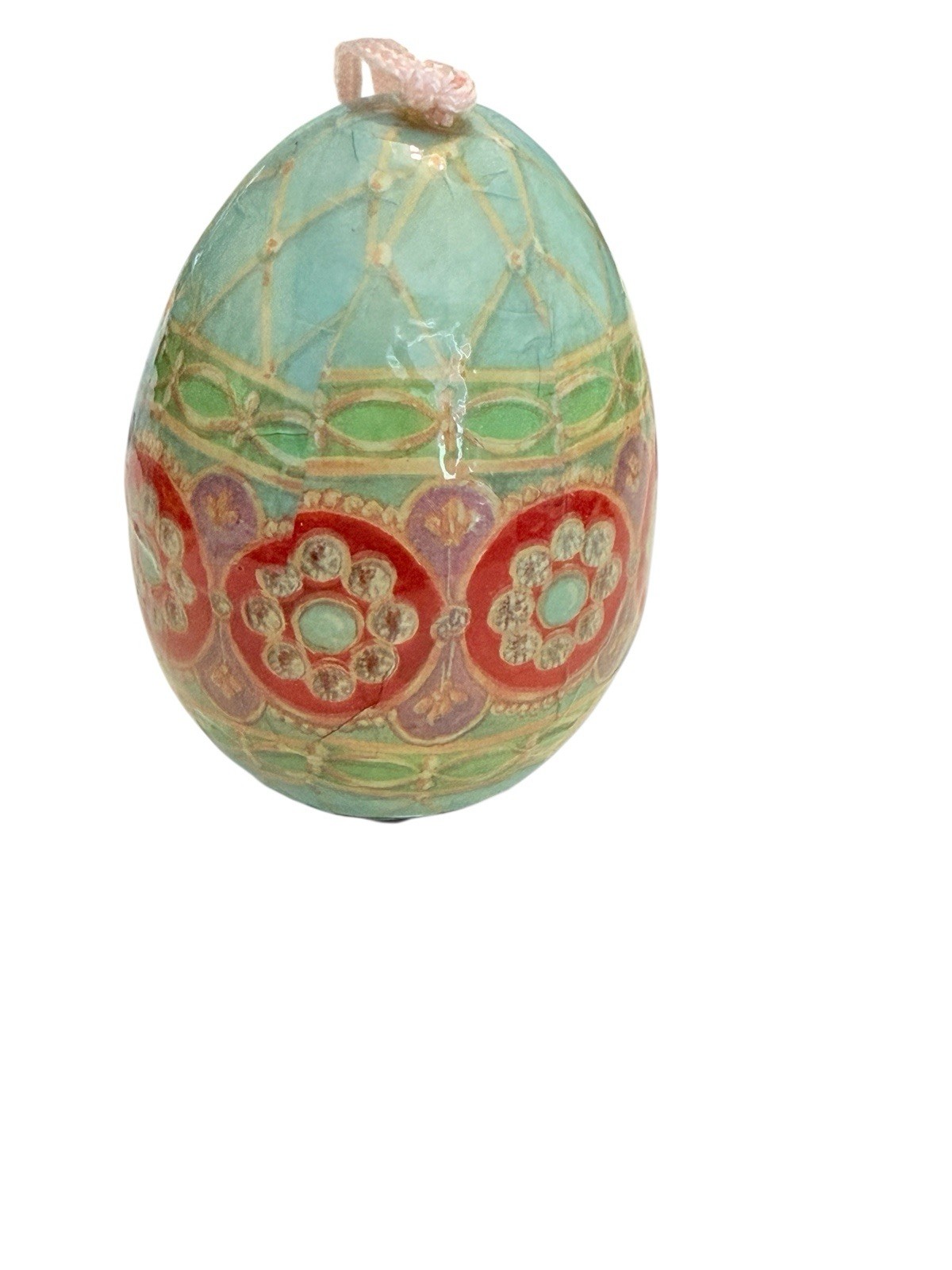 Multicolor Decoupage Easter Egg Art Decorative Egg 3”