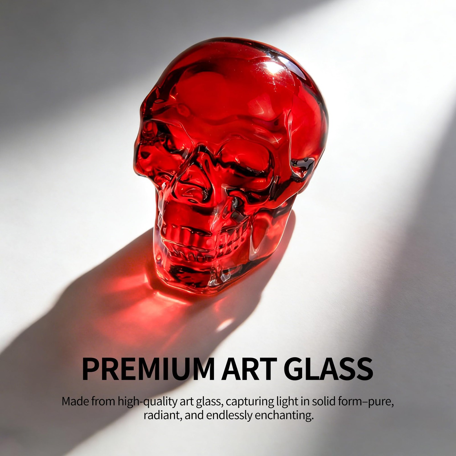 Red Crystal Skull Figurines, Skeleton Heads Model for Day of the Dead/Hallowe…