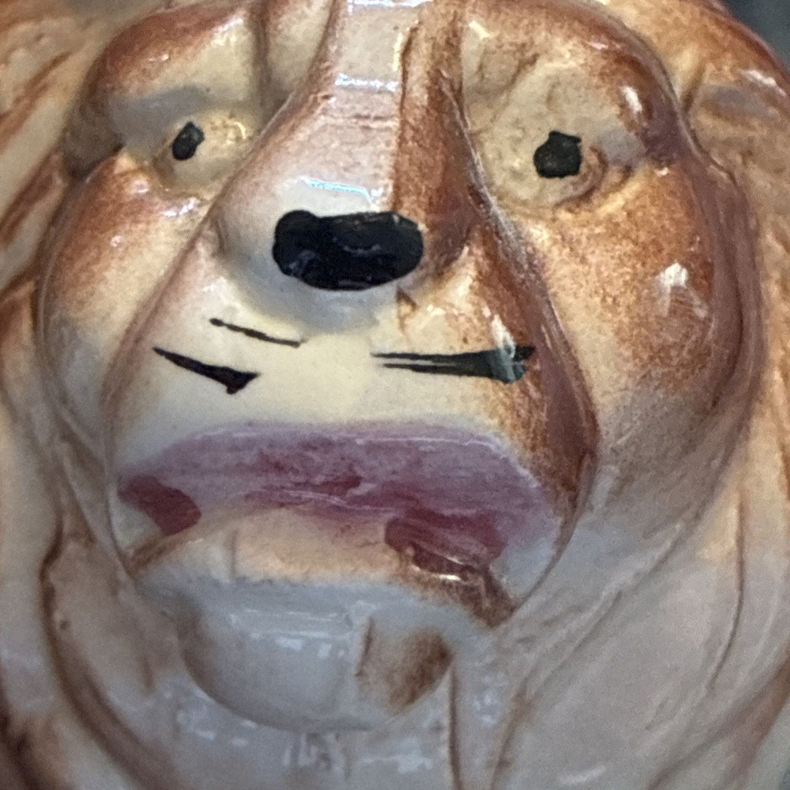 Vintage Ceramic Lusterware Lion Handcrafted In Brazil