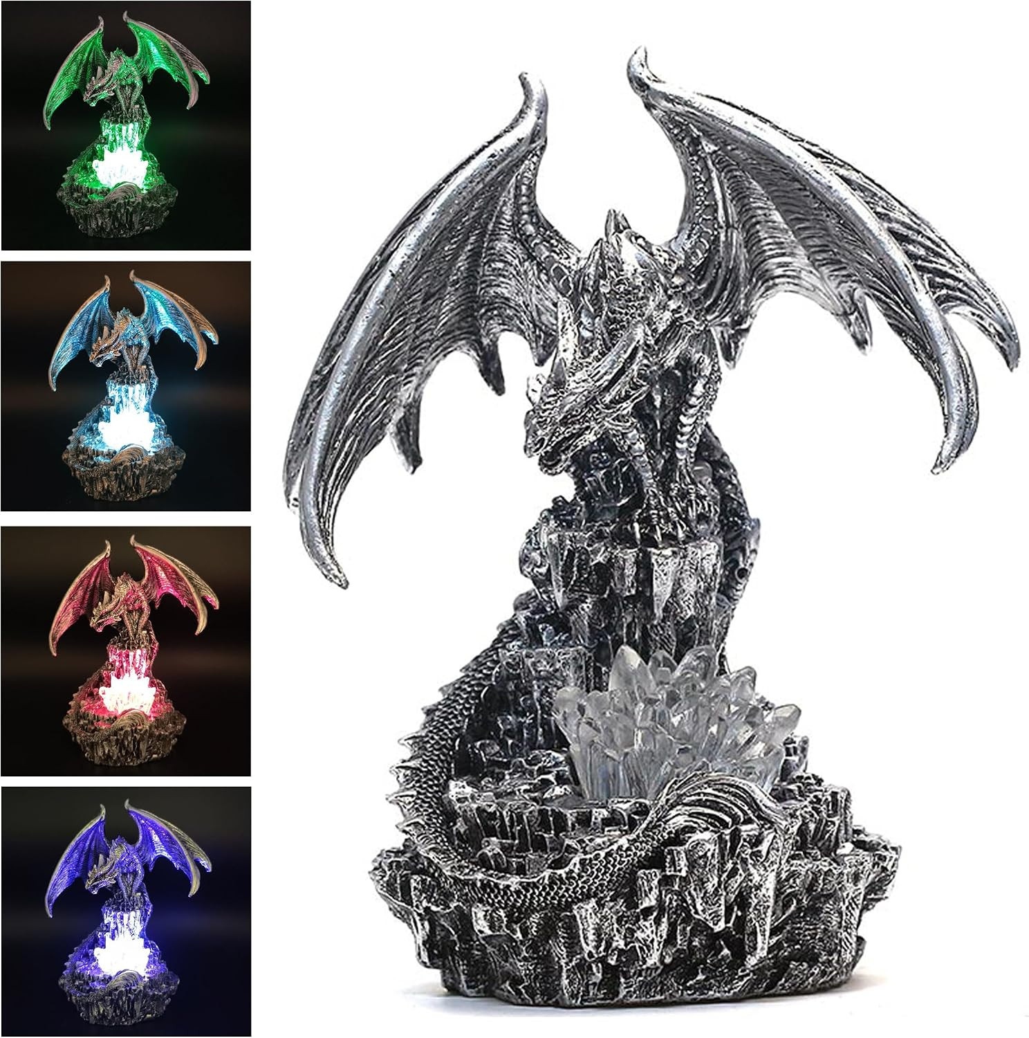 Dragon Table Lamp USB Charging Ports Dungeons and Dragons Gifts – LED Circle Dec