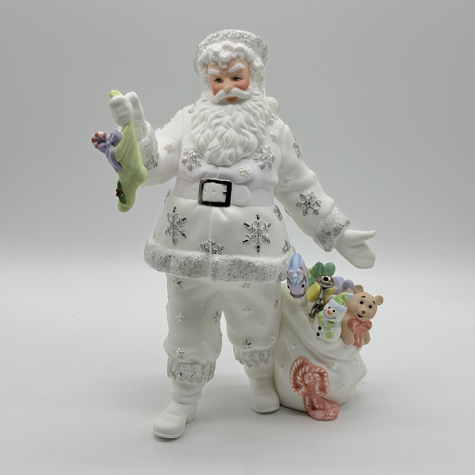 Lenox Platinum Classics Figurine Santa’s Christmas Magic 9”H White Holiday 2002