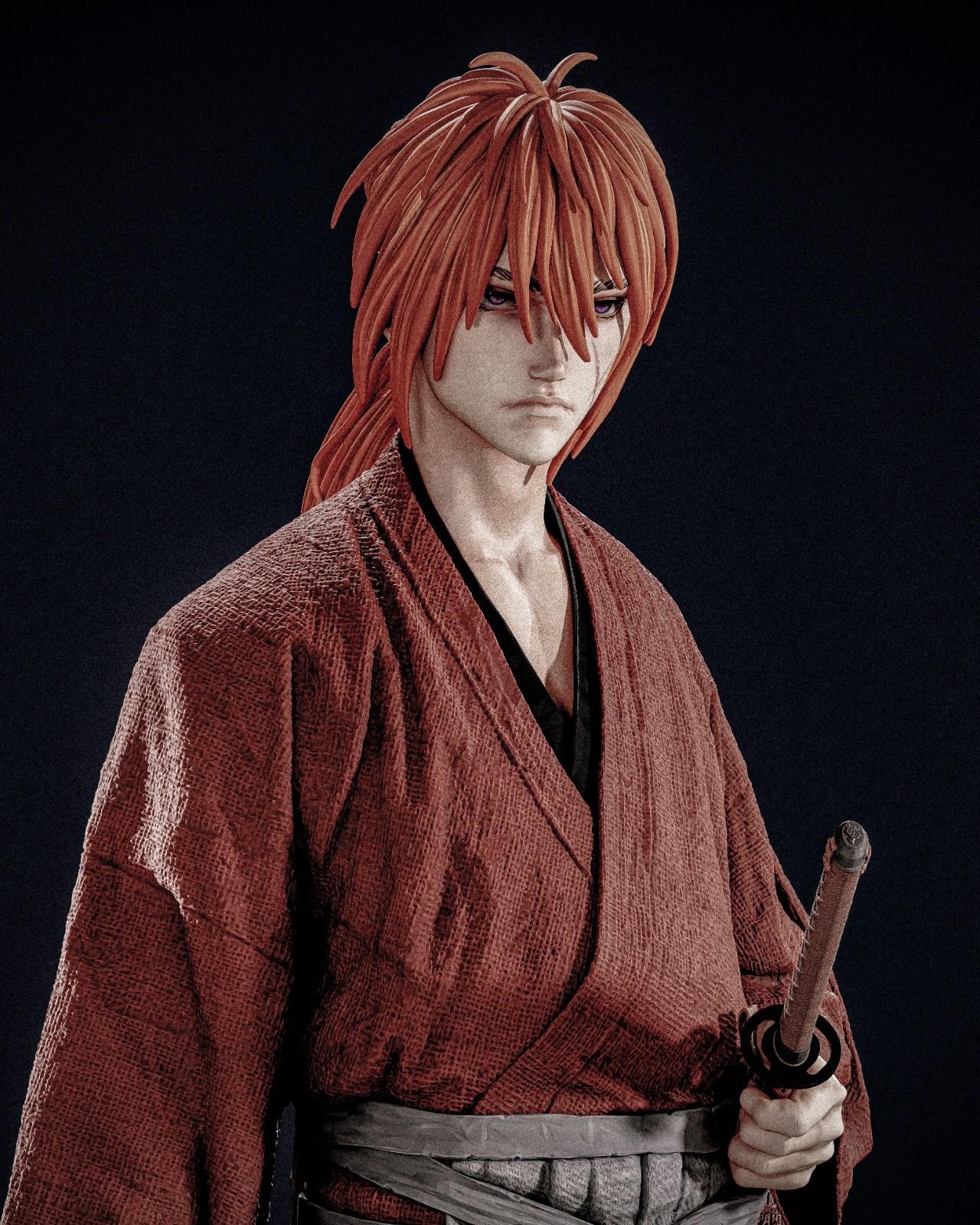 Path of the Blade Rurouni Kenshin 1:6 Scale Resin Statue | Unpainted CAD3D Kit