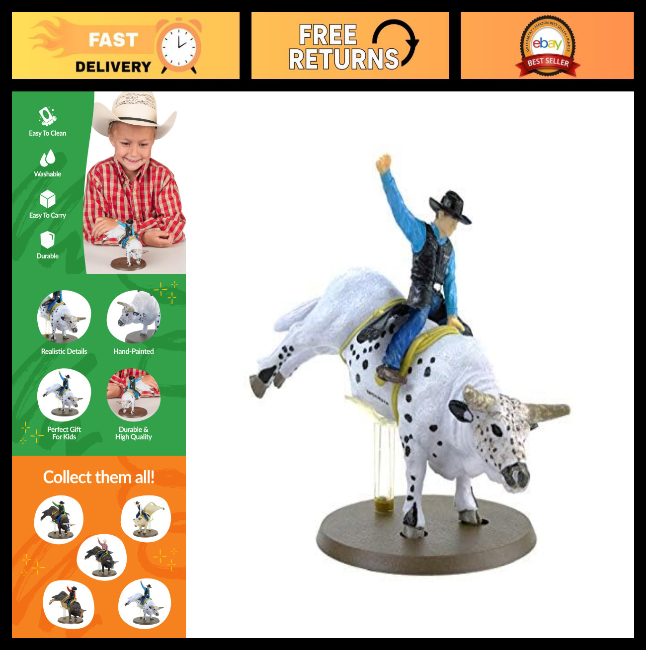 Bull Riding Figurine – Smooth Operator, Realistic Cowboy Decor, Western Collecti