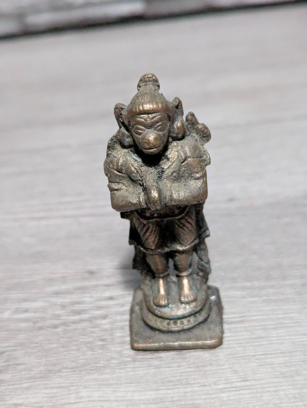 Vtg 2.75″ Hindu Hanuman Deity Brass Bronze Figurine Miniature Statue Tibetan 2