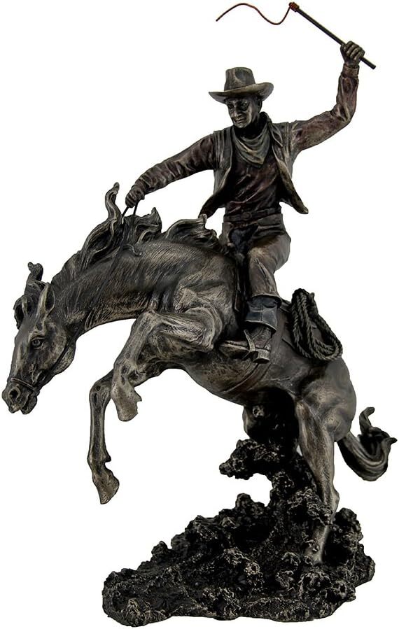 Resin Statues Bronzed Rodeo Cowboy And Bucking Bronco Statue 13 Inches Statues