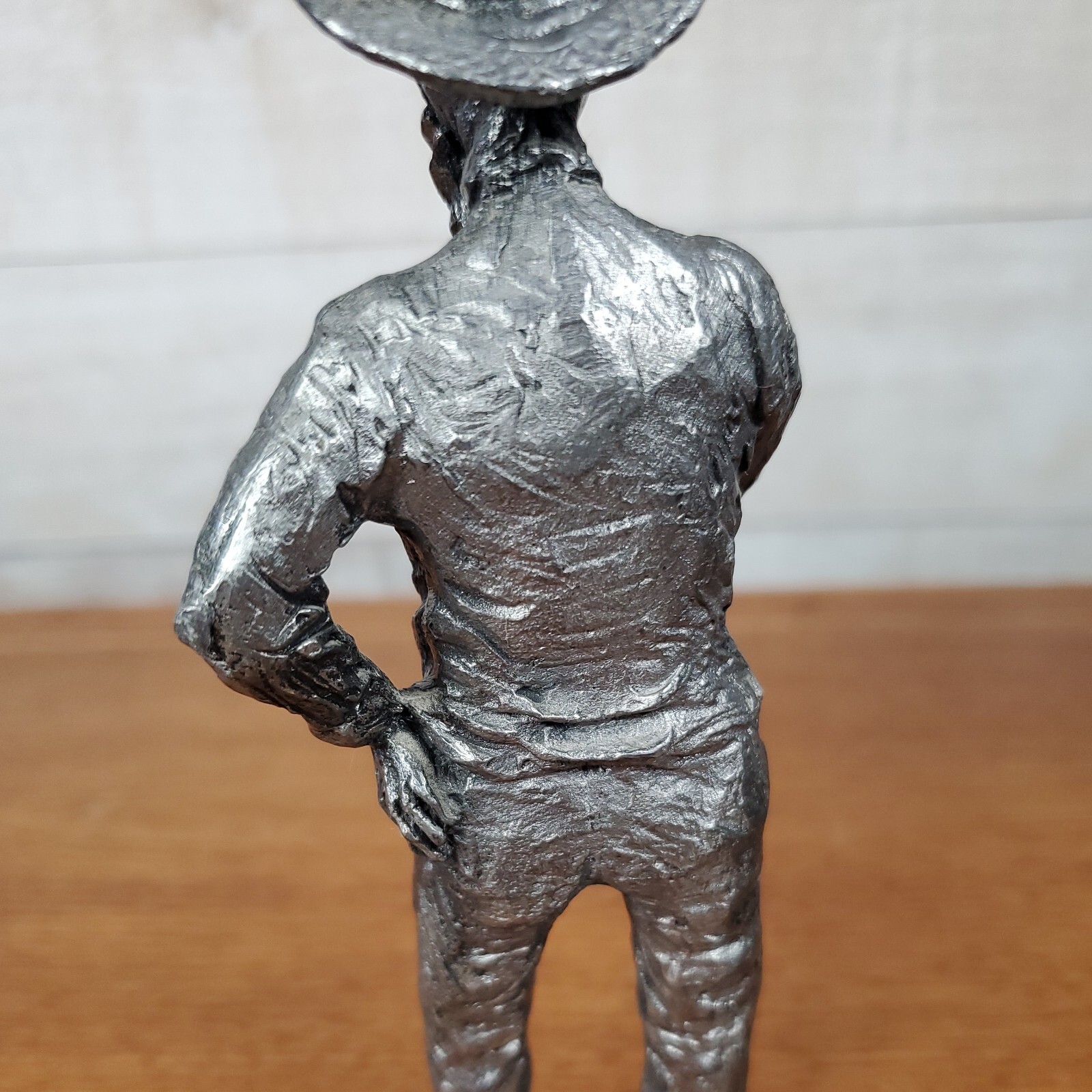 Michael Ricker Thinking Man Pewter Figuirine Signed 7 inches tall