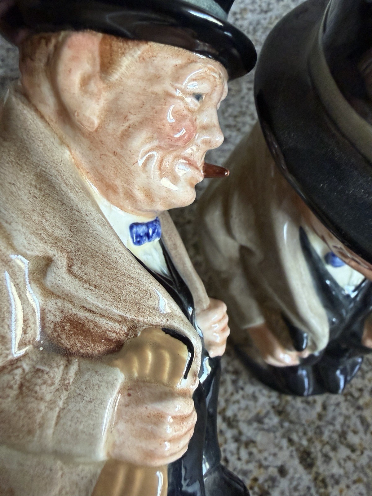 (2) Vintage Set Winston Churchill Royal Daulton Jug Made In England 9.25” 5.25”