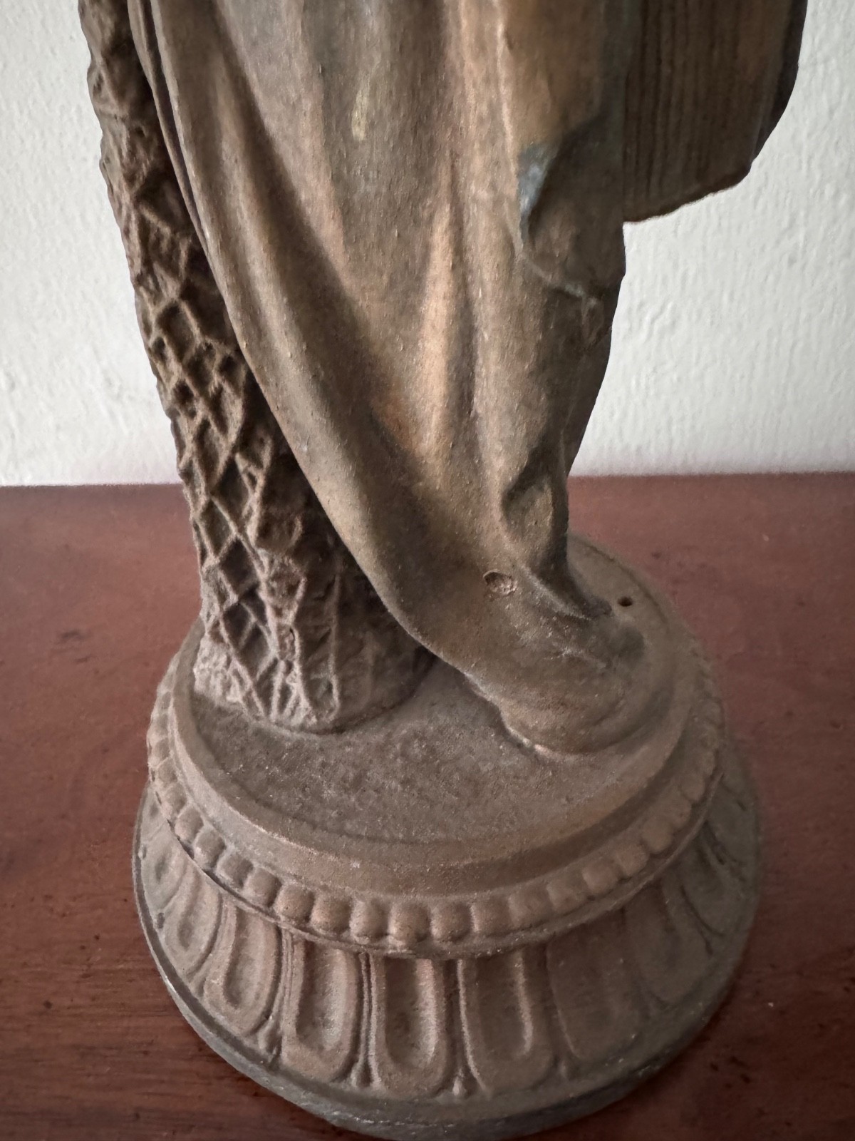 Antique Roman Male Figurine Statue Sculpture Spelter Metal 13″ Tall