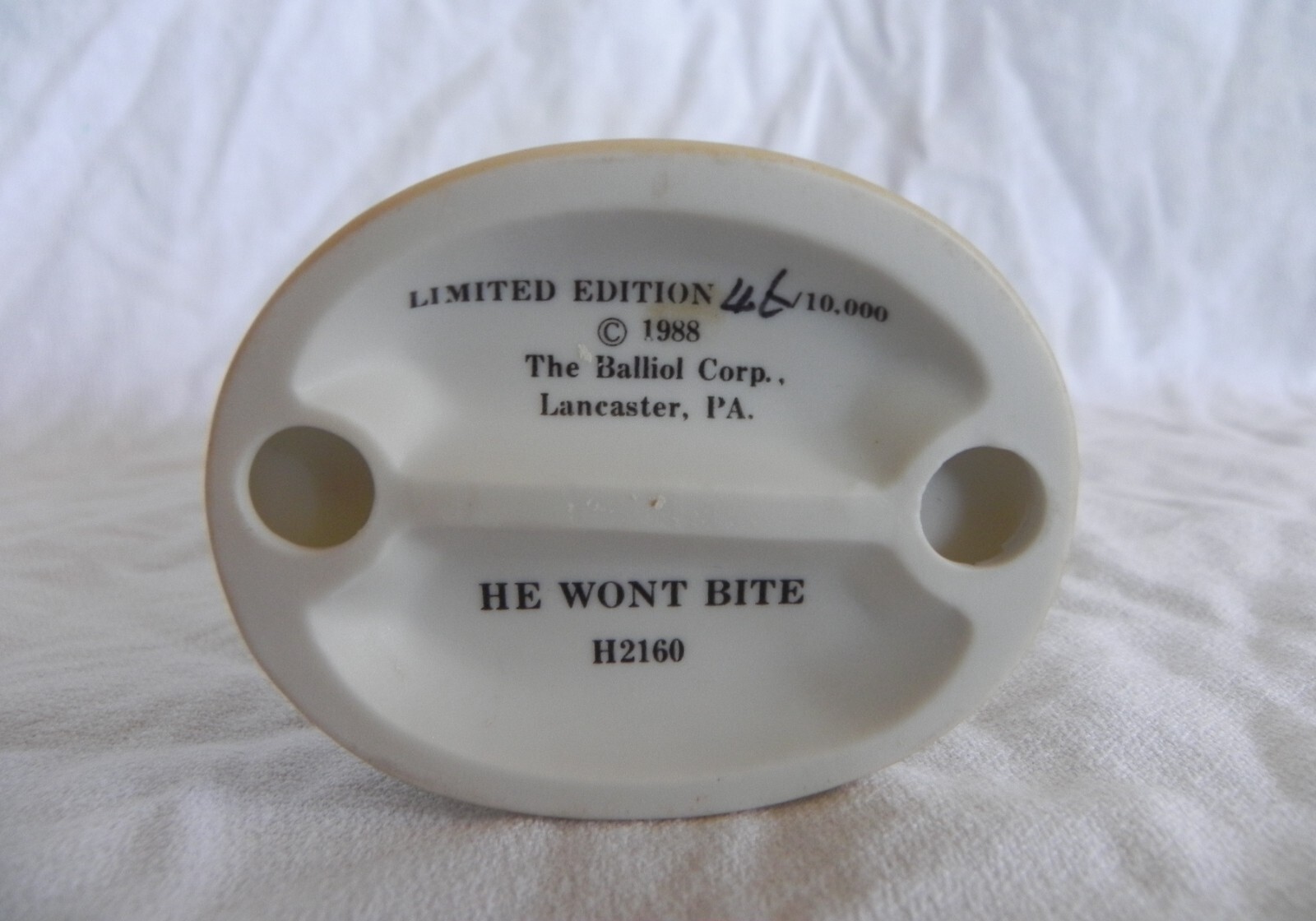 Bessie Pease Gutmann HE WON’T BITE Limited Edition Figurine H2160 Girl & Dog