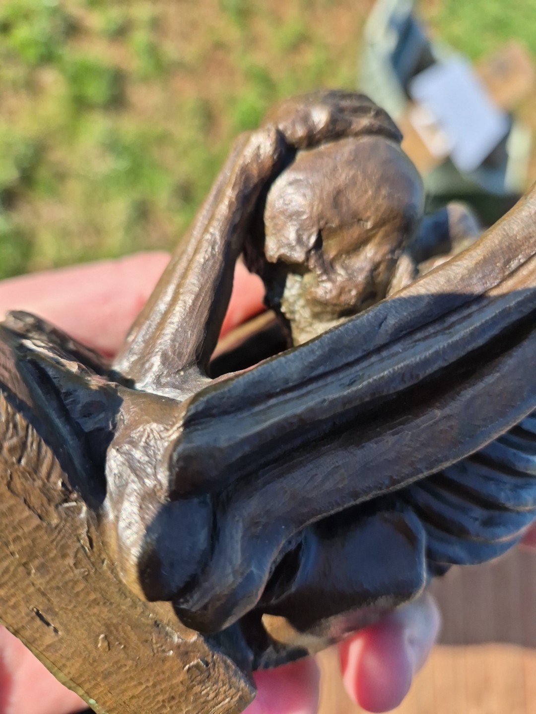 Small Surreal Bronze Sculpture Skeleton
