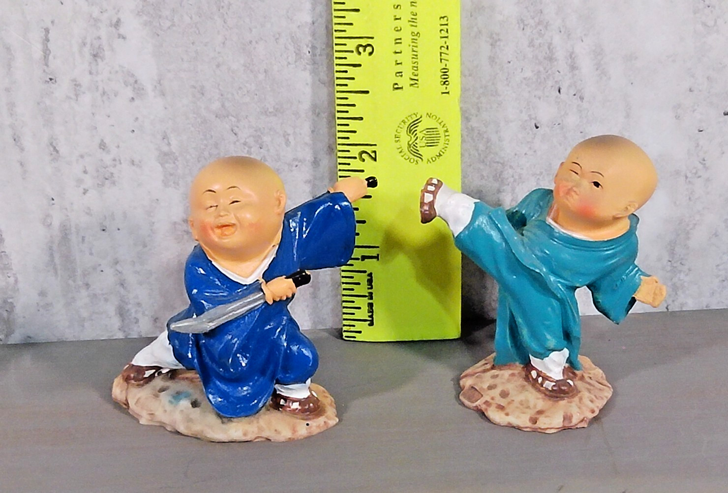 Shaolin Monk Kung Fu Boys Action Pose Resin 9 Figure Lot Martial Arts Vintage