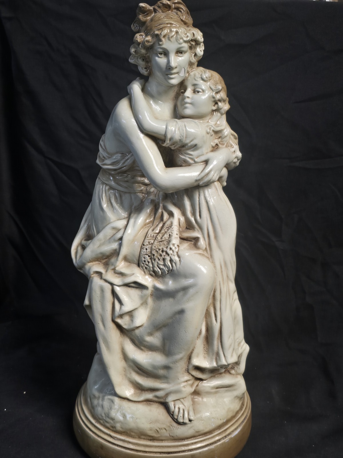 VTG Artistic Royal Krafts? Greek Mother and Child 21″ Plaster Statue