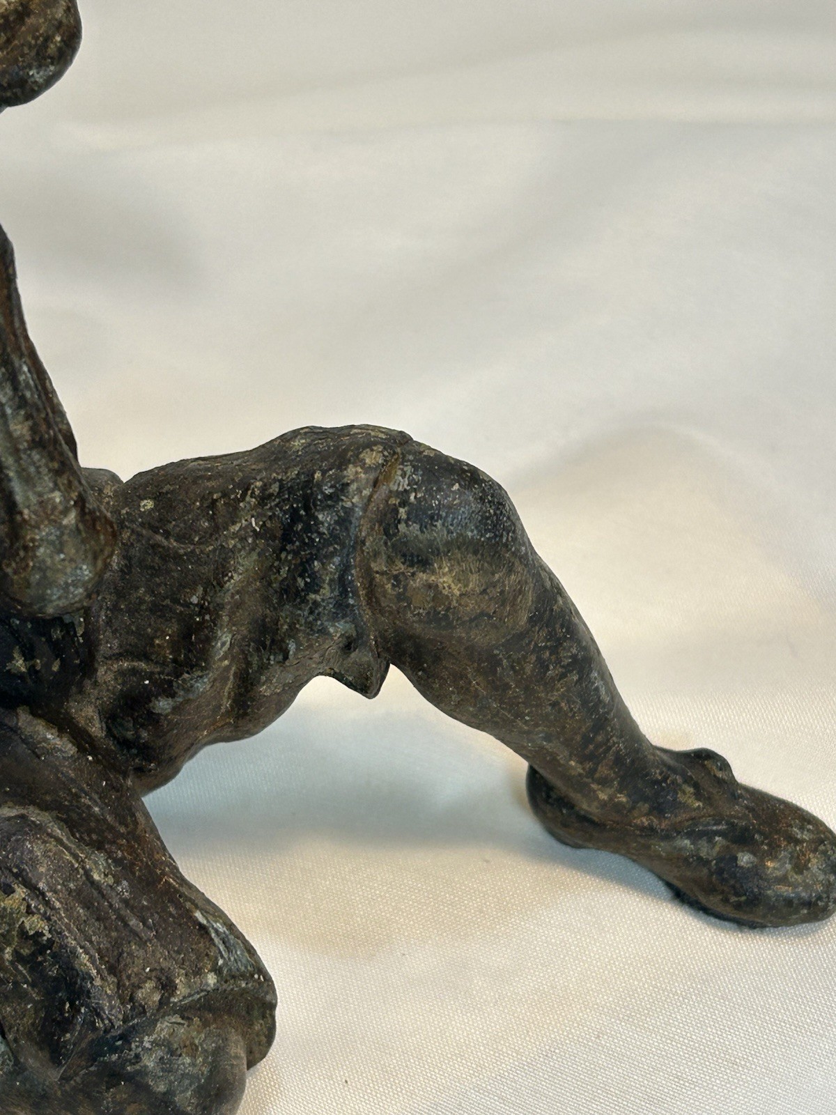 Metal Spelter Statue Door Stop Gnome Man with Staff