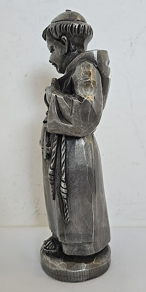 Aluminum Figure Friar Brother Holding a Pitcher Hand Made In Germany 7.75″ tall