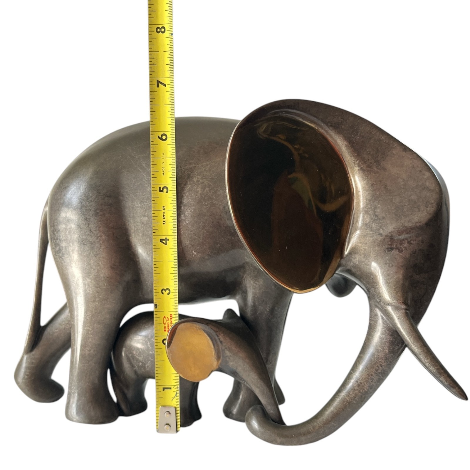 Loet Vanderveen (1921-2015) Bronze Elephant & Baby Model 198 #67/750 USA 1994