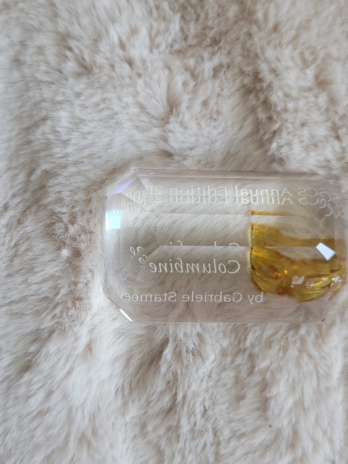 2000 SWAROVSKI SCS ANNUAL GABRIELE STAMEY COLUMBINE PLAQUE ~ MINT