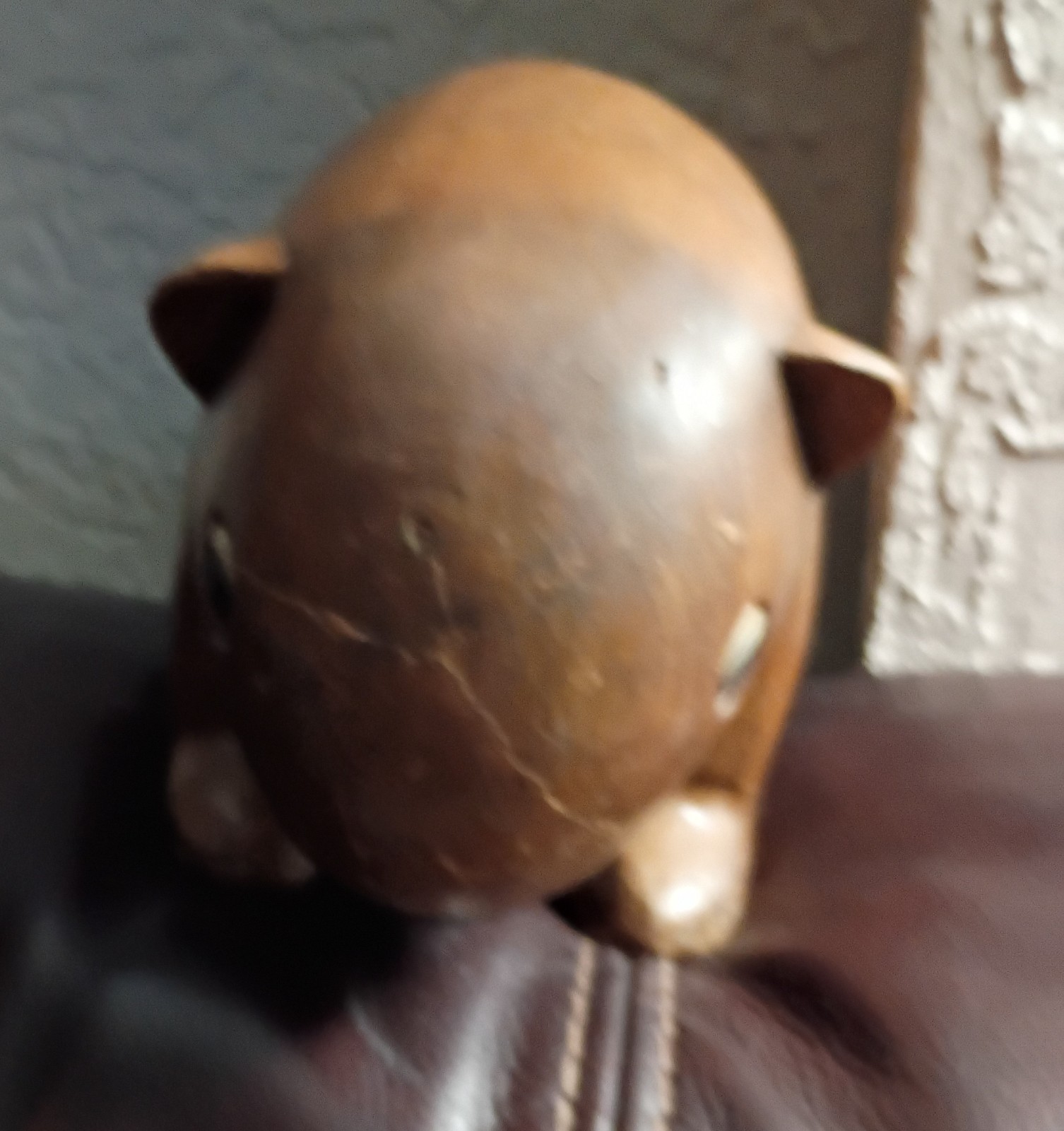 Vintage Heavy Carved Wooden Wombat Made in Thailand