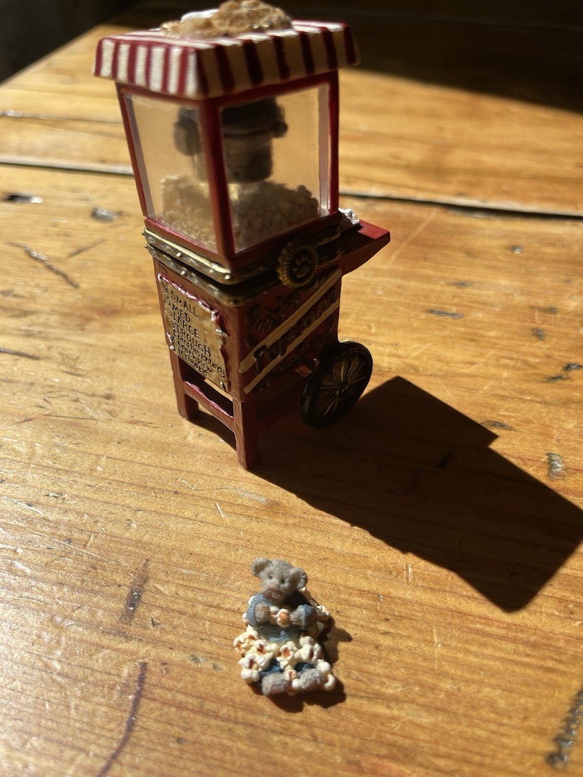 Boyds Treasure Box Kernel Popcorn Cart Trinket Box & Pop McNibble No Box RARE