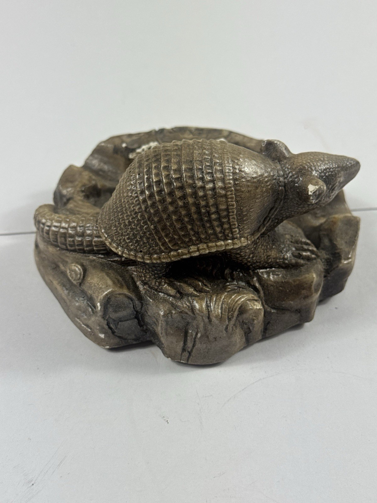 Vintage 1980 Texas Armadillo Ashtray Souvenir Resin Western Decor Trinket Dish