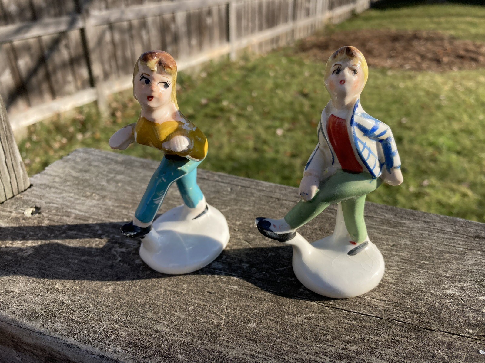 Vintage 50s. Teens Dancing Sock Hop Dance Figurines Miniatures Teenagers Japan