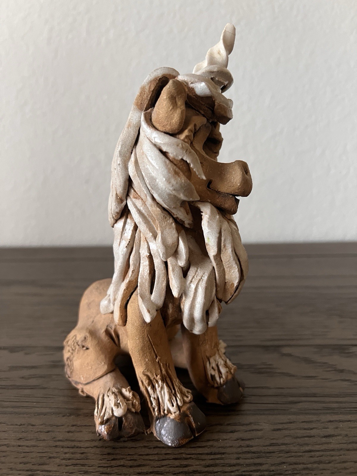 Hindt Studio Clay Pottery Mythical Creature Goat Spaghetti Clay Sculpture 7.5″ T