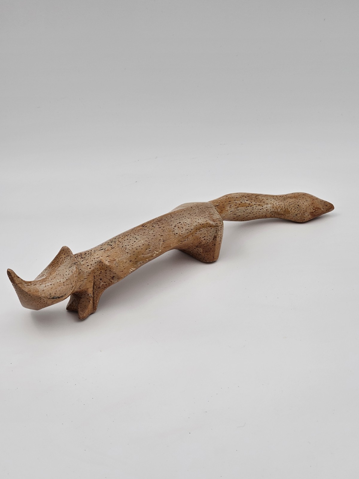 Vintage Hand Carved Norwegian Wood Fox Danish Modern Folk Art