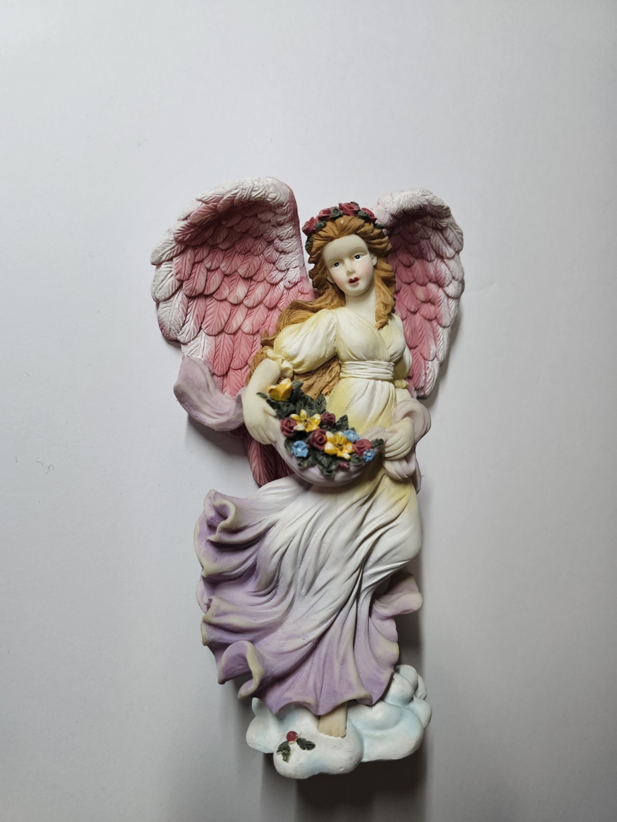 Vtg Heaven Sent Limited Edition Angel Figurine Pink Wings 8″ Gold Label 5000