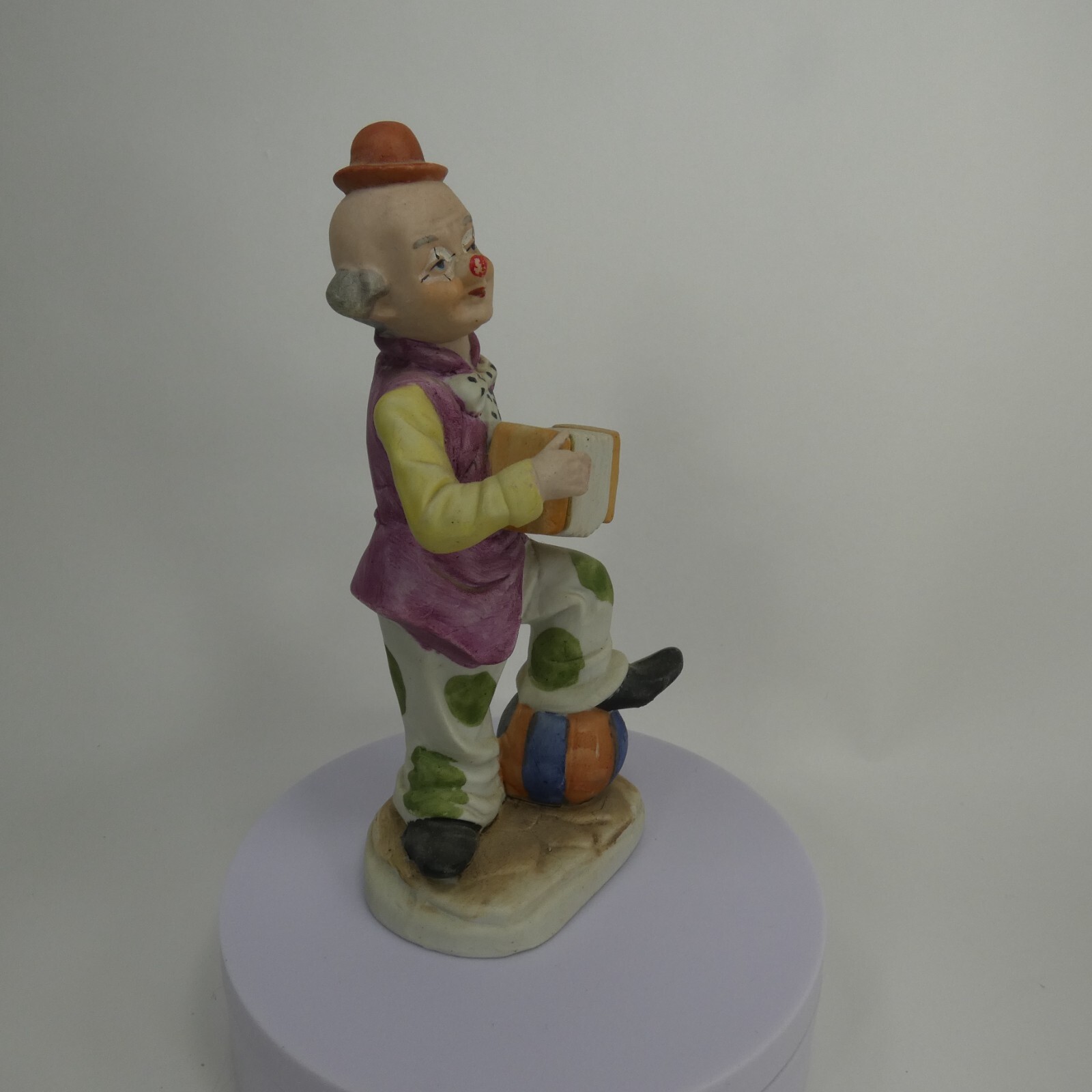 Vintage Musical Hobo Clown Accordion Hand painted Figurines Korea UCGC WZKVT