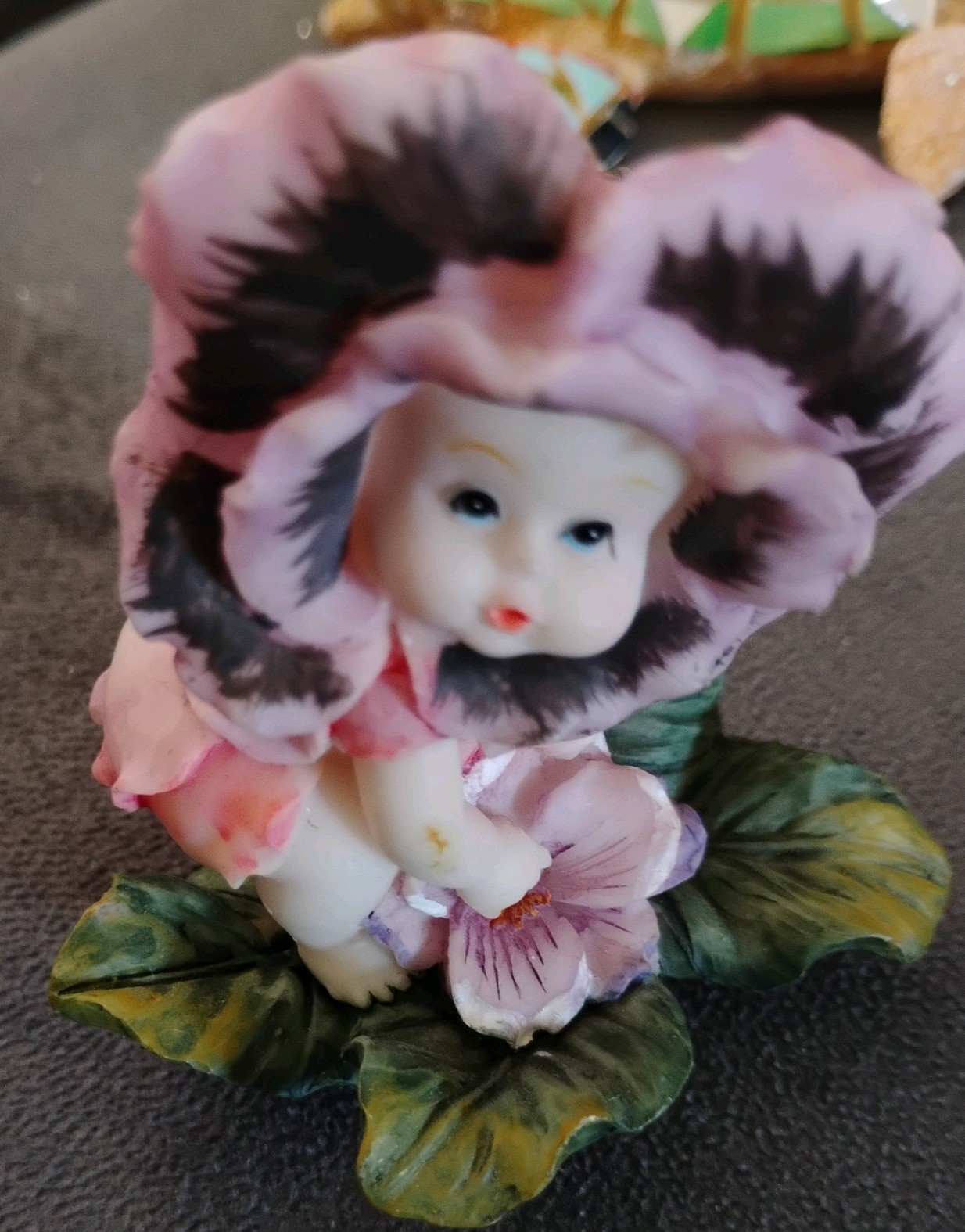 Vintage ceramic collectable flower baby figurines