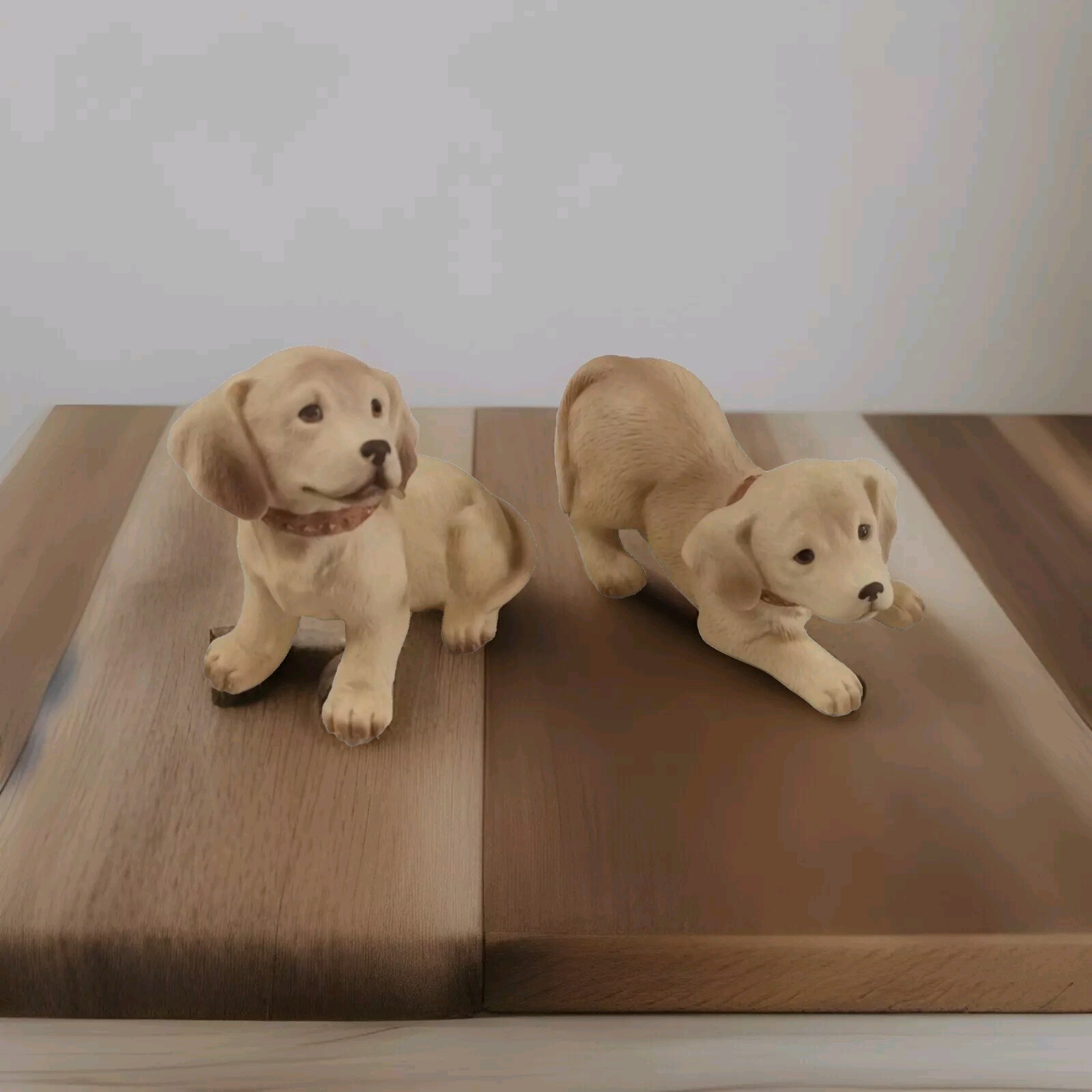 Home Interior Homco Porcelain Playful Lab Pups Item #1408 Set of 2