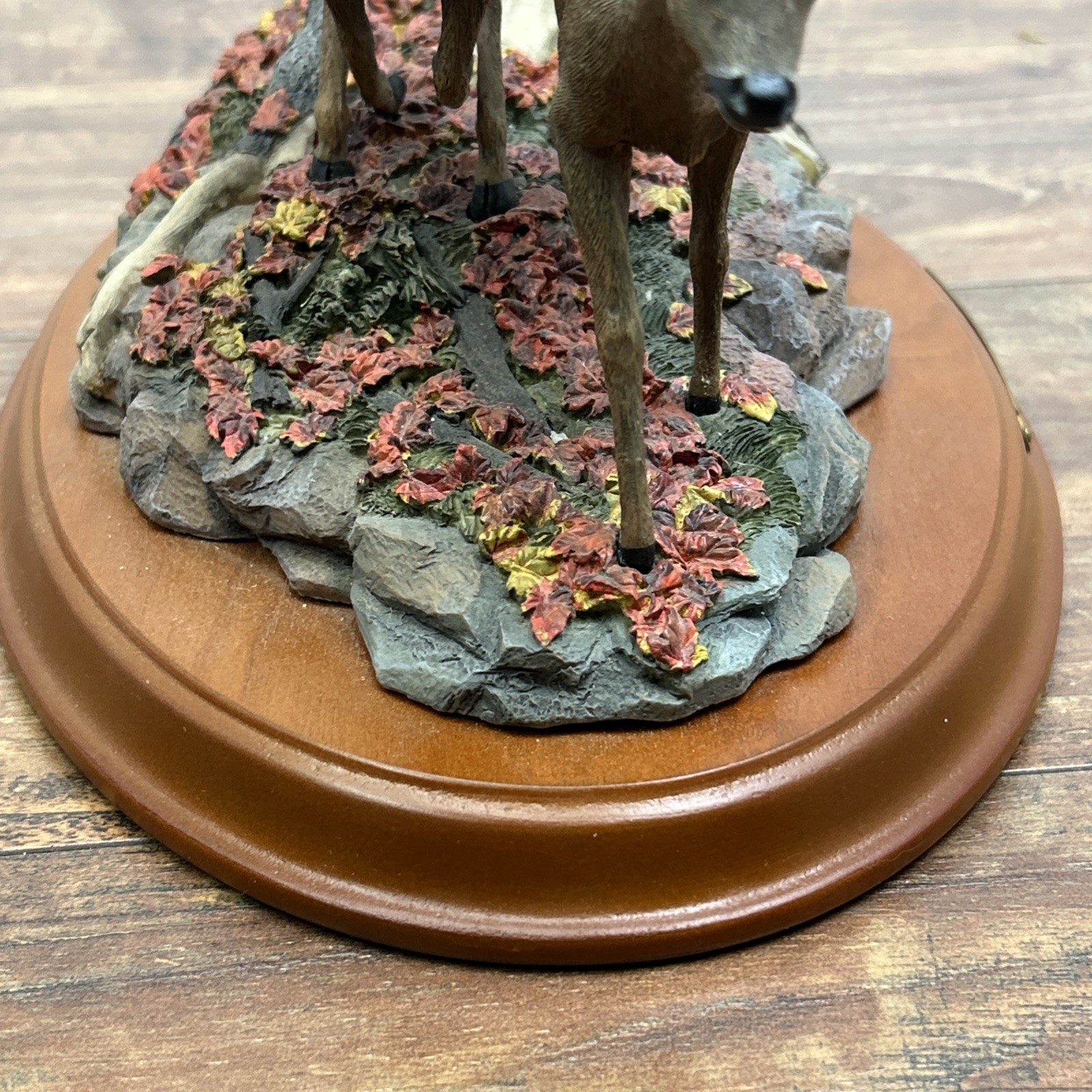 Terry Redlin Whitetail Deer Autumn Run Sculpture Scenic Doe Buck **