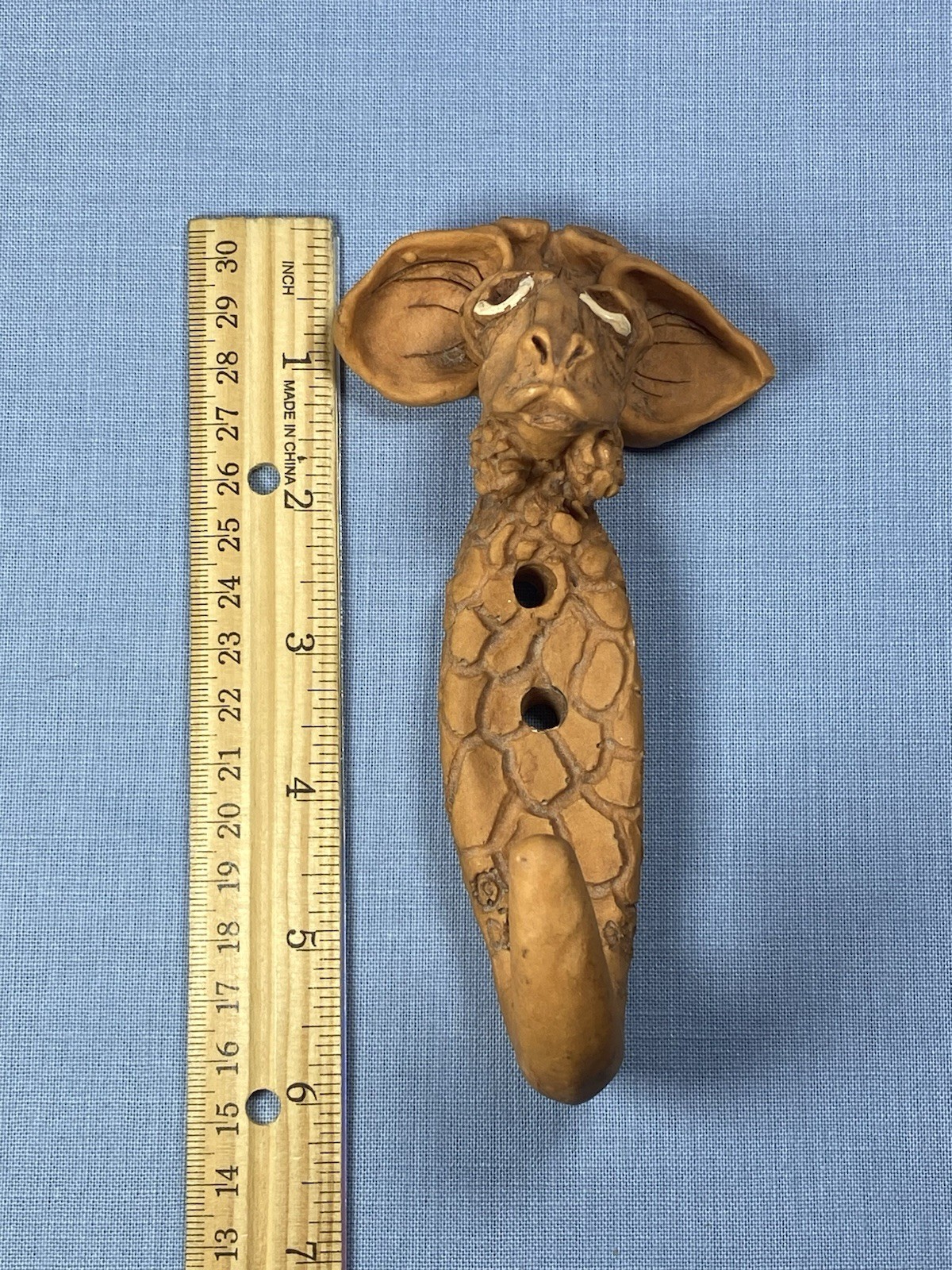 2 Green Brown Dragon Monster Pottery Wall Hooks Curious Critters 1981 1982 Fun!
