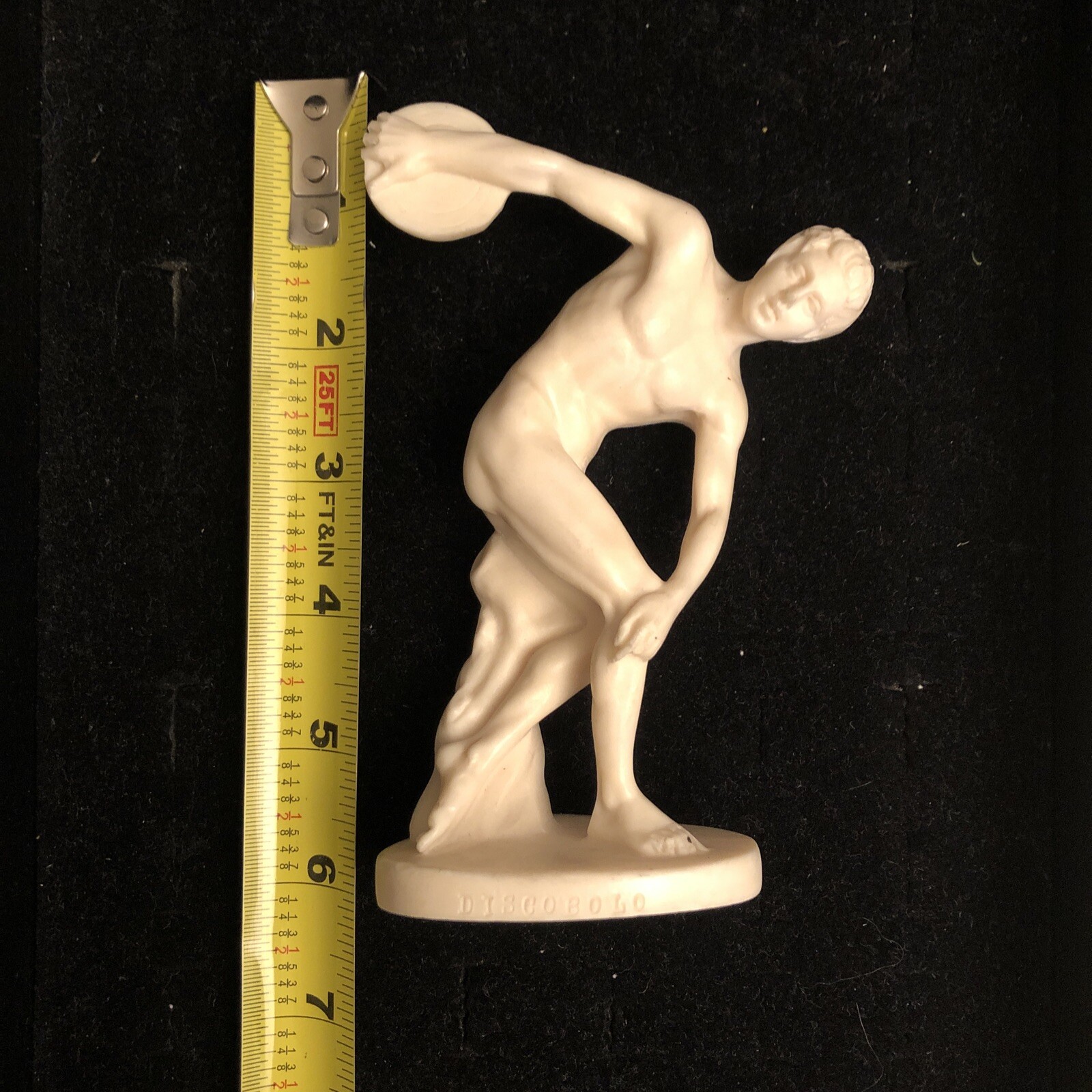 Greek statue…Male Athlete Discus thrower. Signed A.Santini Made In Italy
