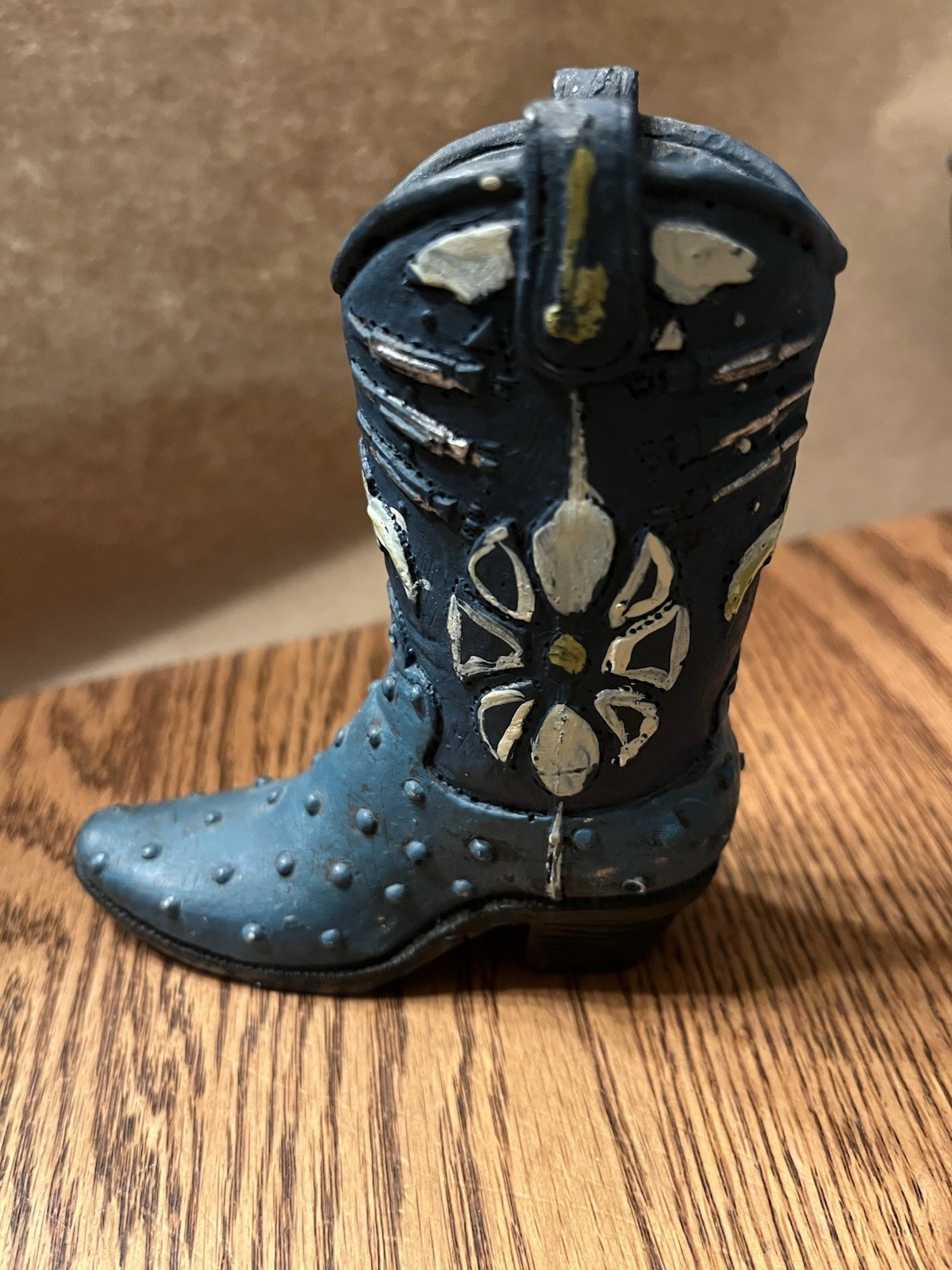 Resin Cowboy Boot Figurine. 4 1/2″ Tall. 1 1/2″ Wide.