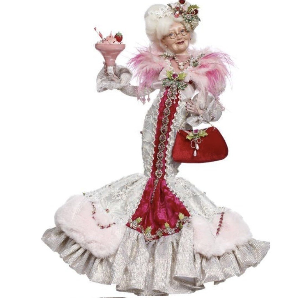 Mark Roberts Prissy Mrs. Claus Collectible Figurine 22.5″ Pink Christmas Decor