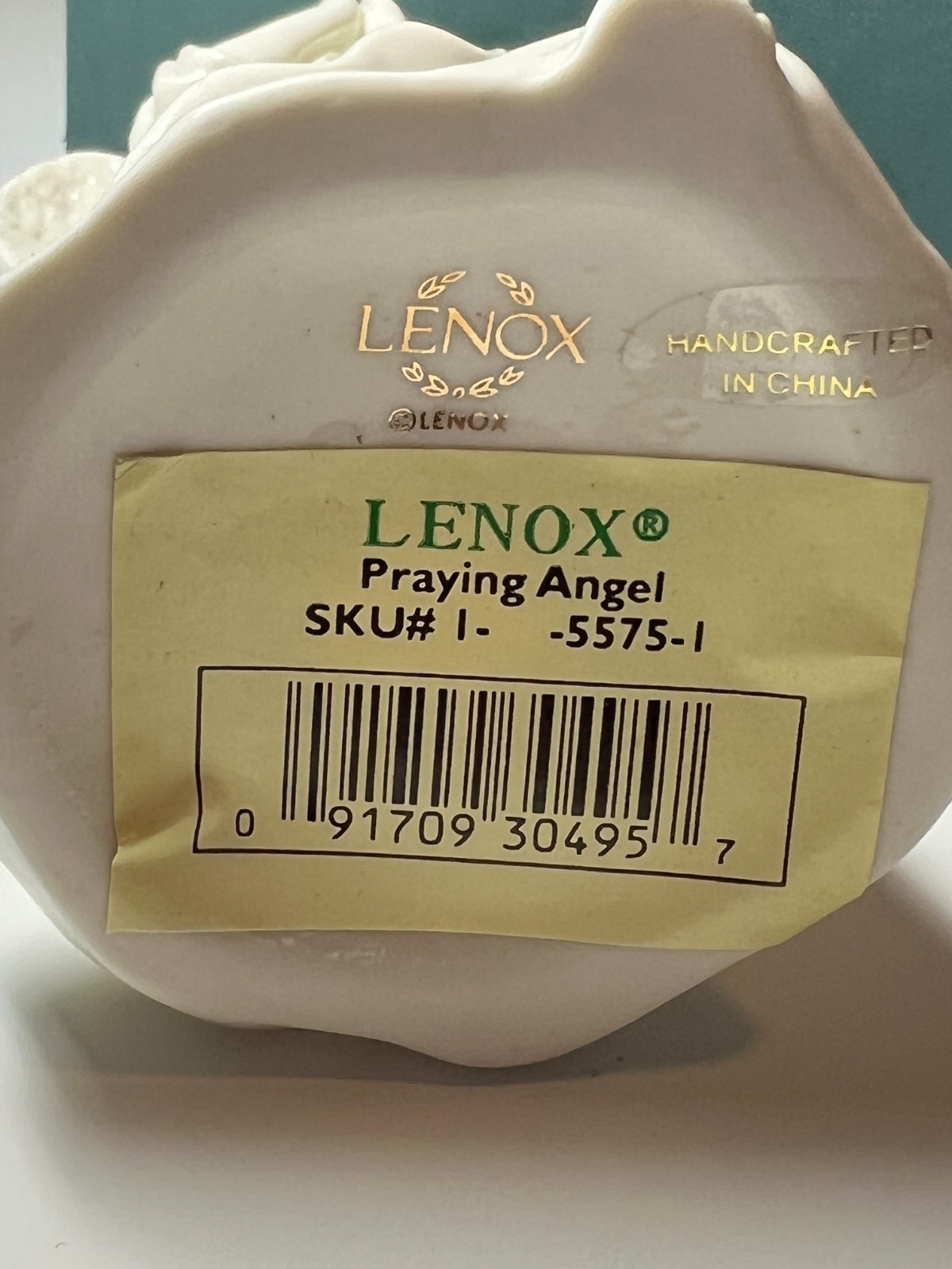 Lenox Porcelain Praying Angel With Gold Accent 6in tall in Box