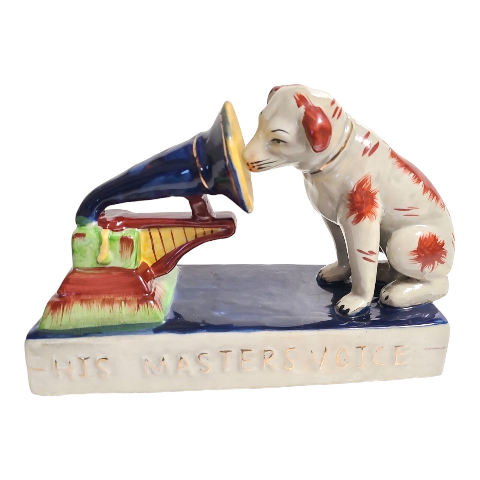 Vtg Ceramic RCA Victor “His Master’s Voice” Ceramic NIPPER & Phonogragh Figurine