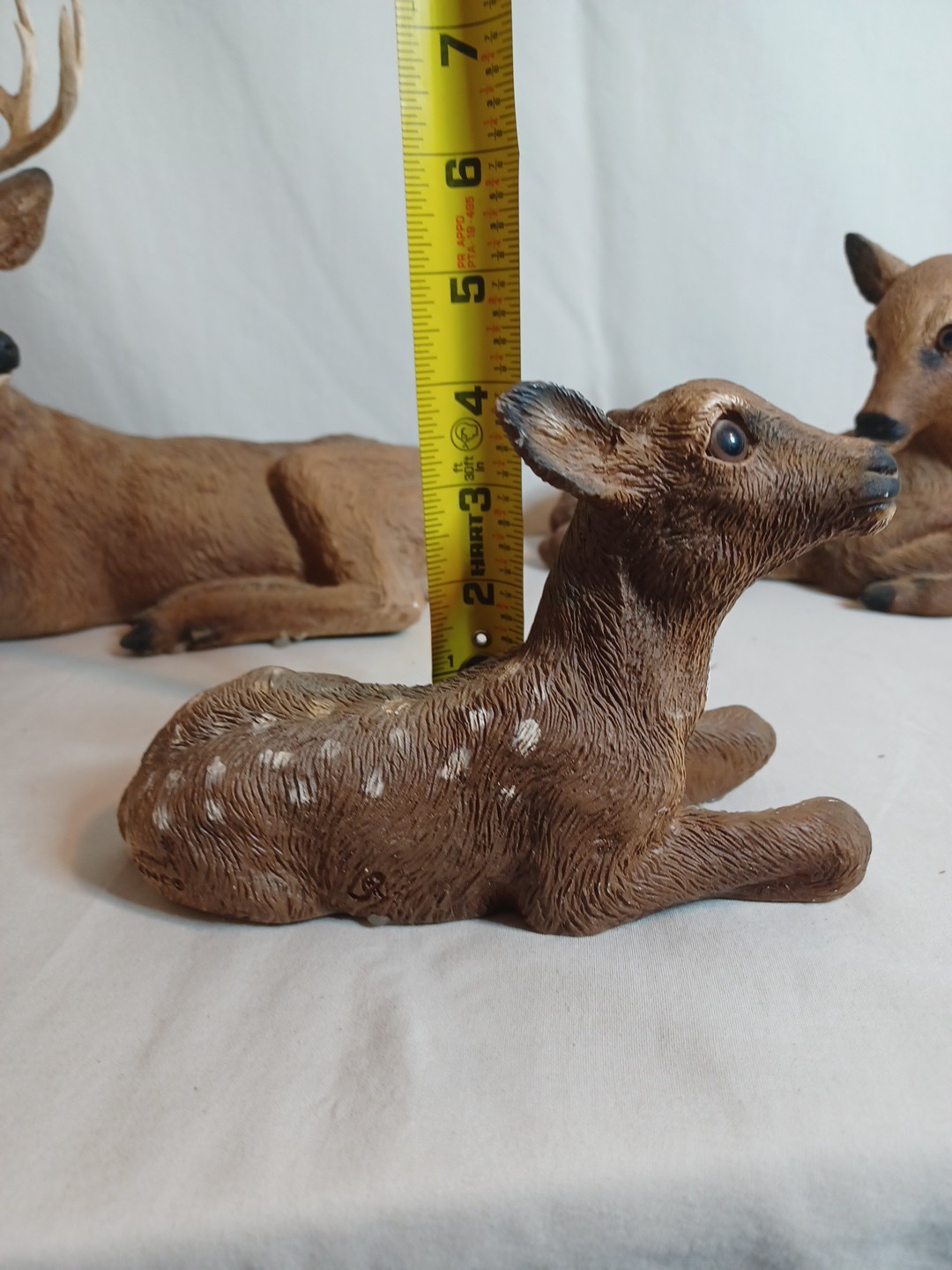 Vintage Homco Deer Family 1984 Buck Doe Fawn Resin Farmhouse Man Cave Cabin USA