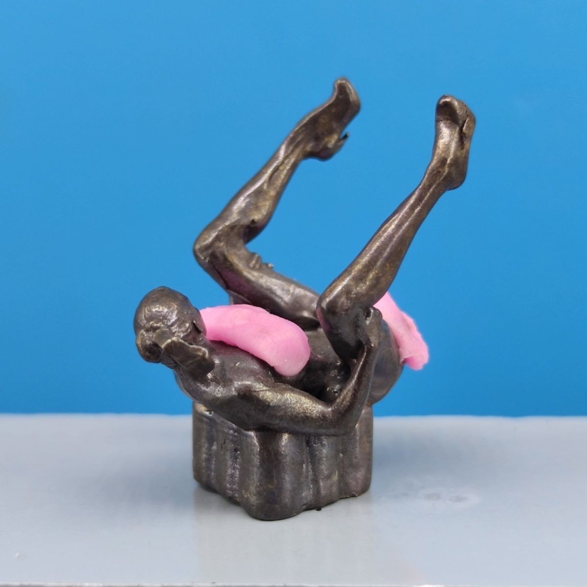 Black Solid Brass Sexy Yoga Exercise Beauty Men Toy Gift Table Ornament