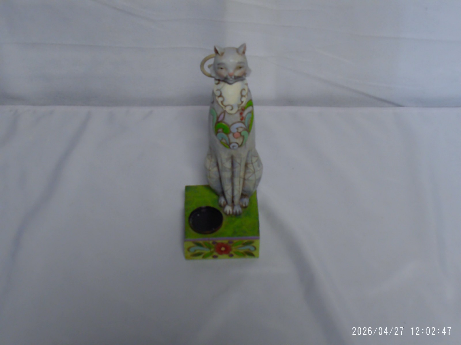 ‘Pre-Owned’ Jim Shore Heartwood Creek Milly The Cat w Whiskers No Bird Cage