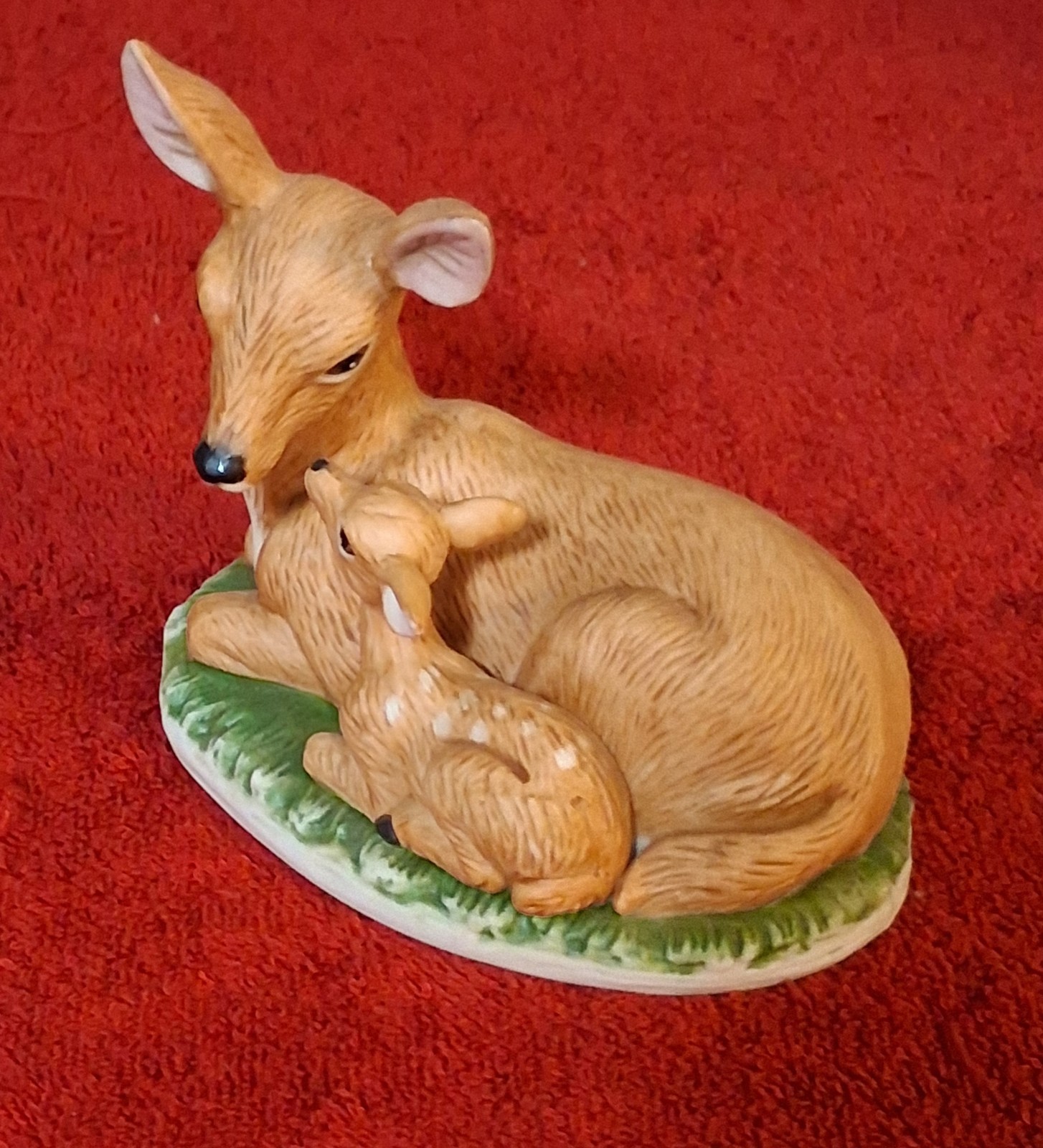 Vintage Homco Mother Deer and Fawn Porcelain Figure #1441 Home Interior