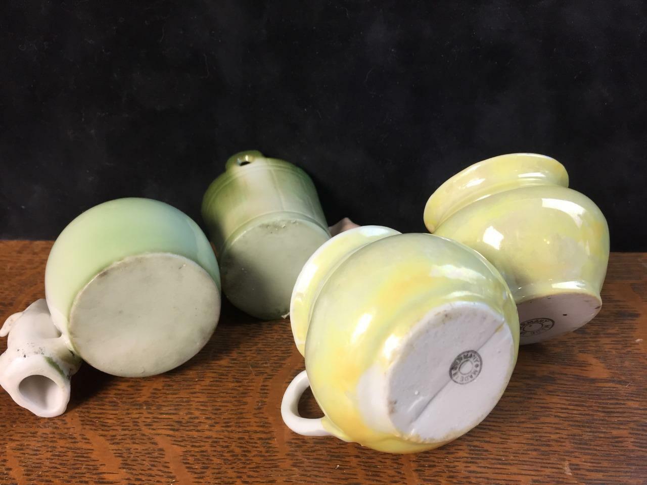 Lot of 4 Antique German Fairing China Porcelain Figurines Pigs Michigan Souvenir