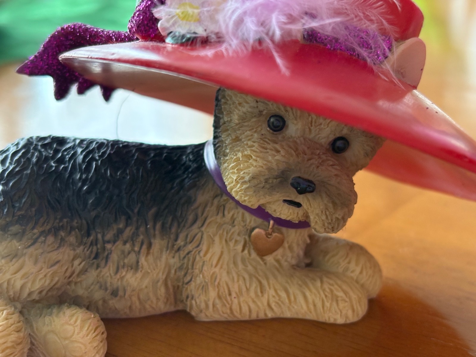 YORKIE WITH RED HAT FIGURINE from the HAMILTON COLLECTION.